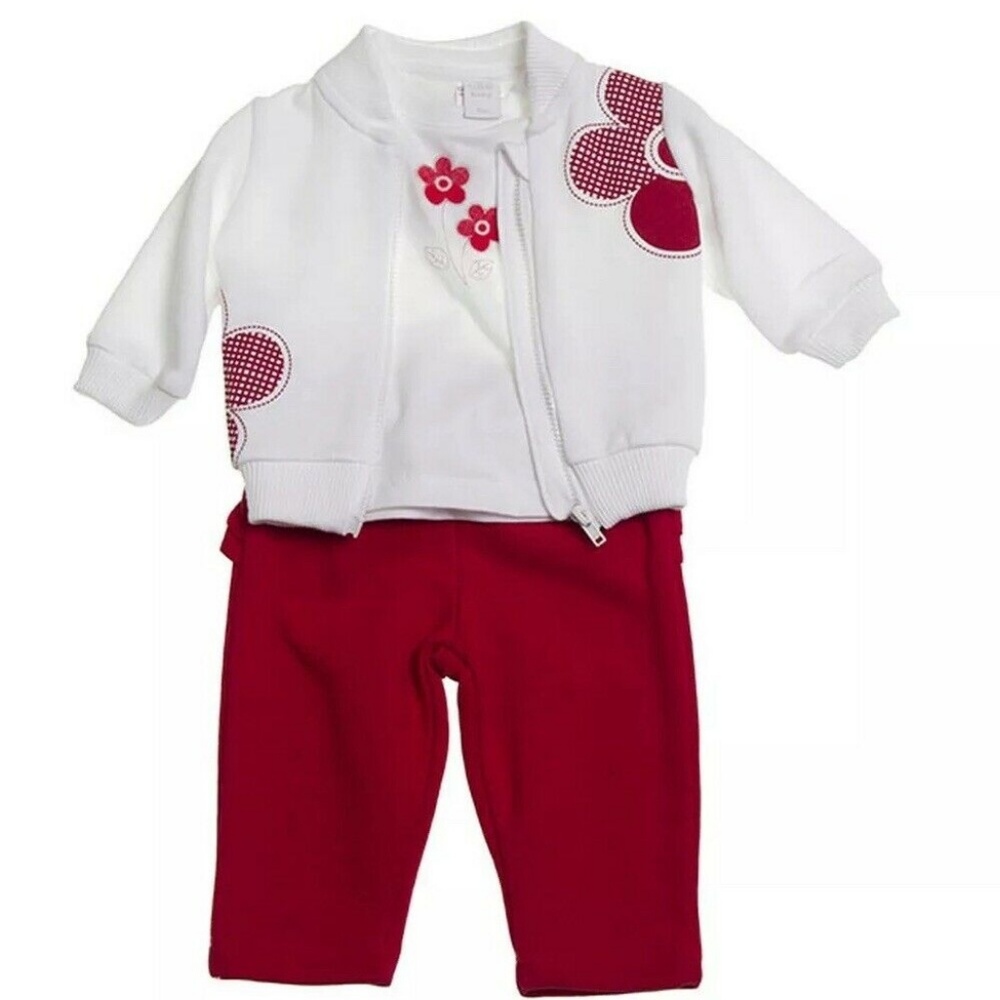 Girandola Baby Girls 3pc Red WhiteJogging Outfit